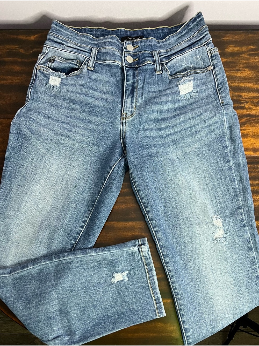 Judy Blue stretch Light Blue Distressed Skinny Jeans